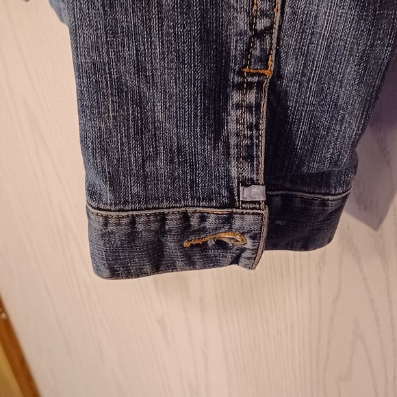 Chico's Platinum Denim Jacket, Size L (12-14) - Picture 6 of 8